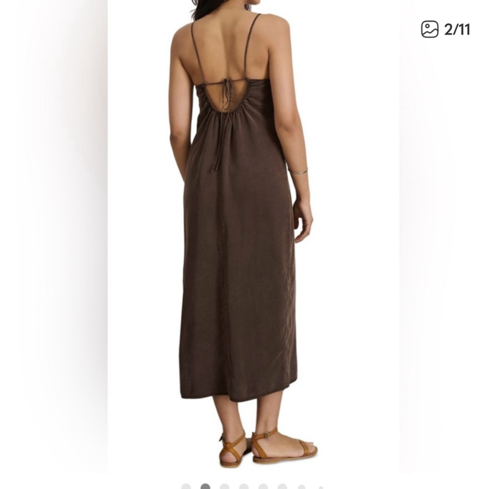 Women's ALEX MILL Brown Maxi Dress with Side Slits L
